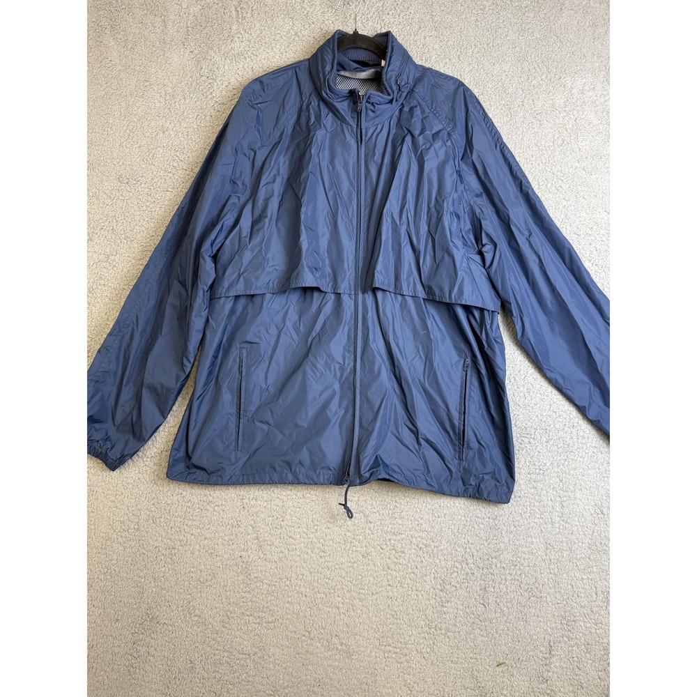 Woolrich Jacket Mens XL Navy‎ Blue Nylon Full Zip Windbreaker Mesh Lined Outdoor